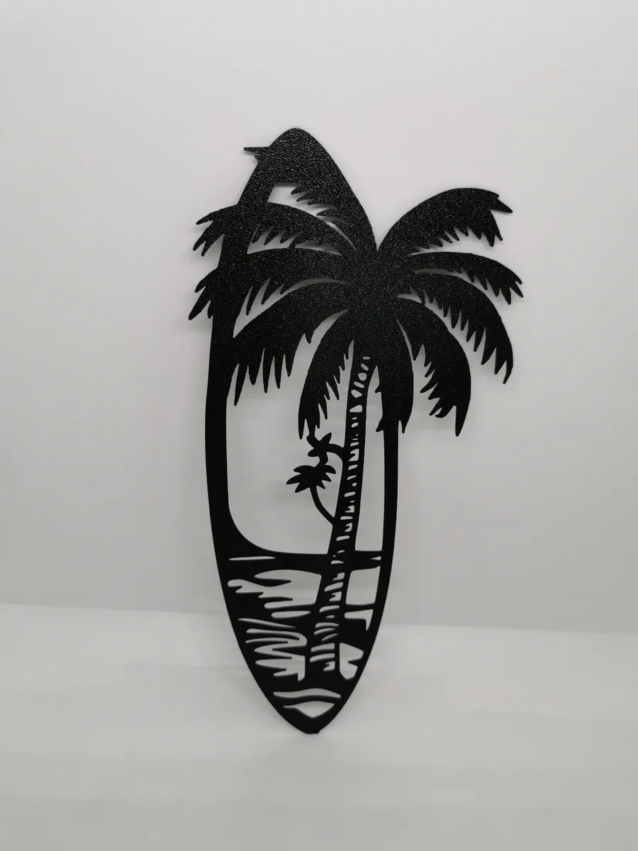 2d Surfboard Beach Design Wall Art
